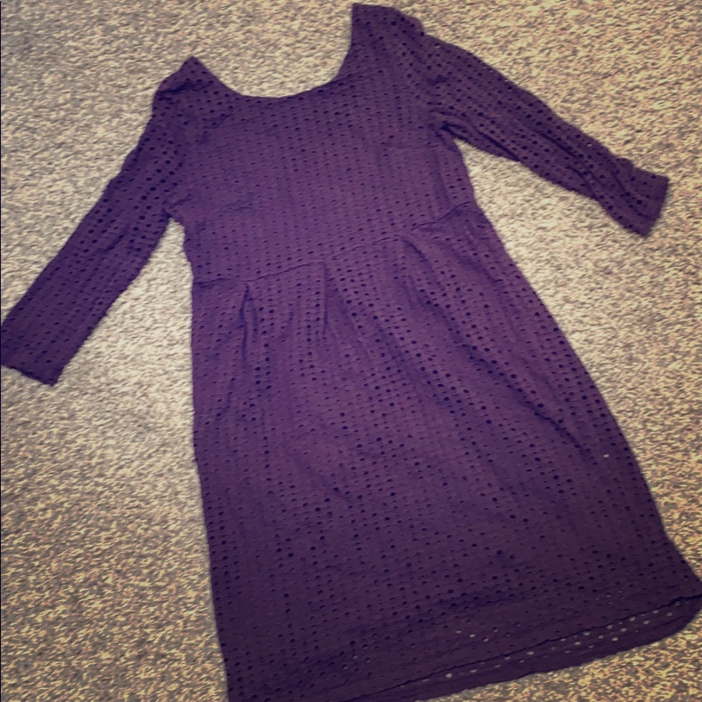 Purple eyelet Maternity Dress XL GUC